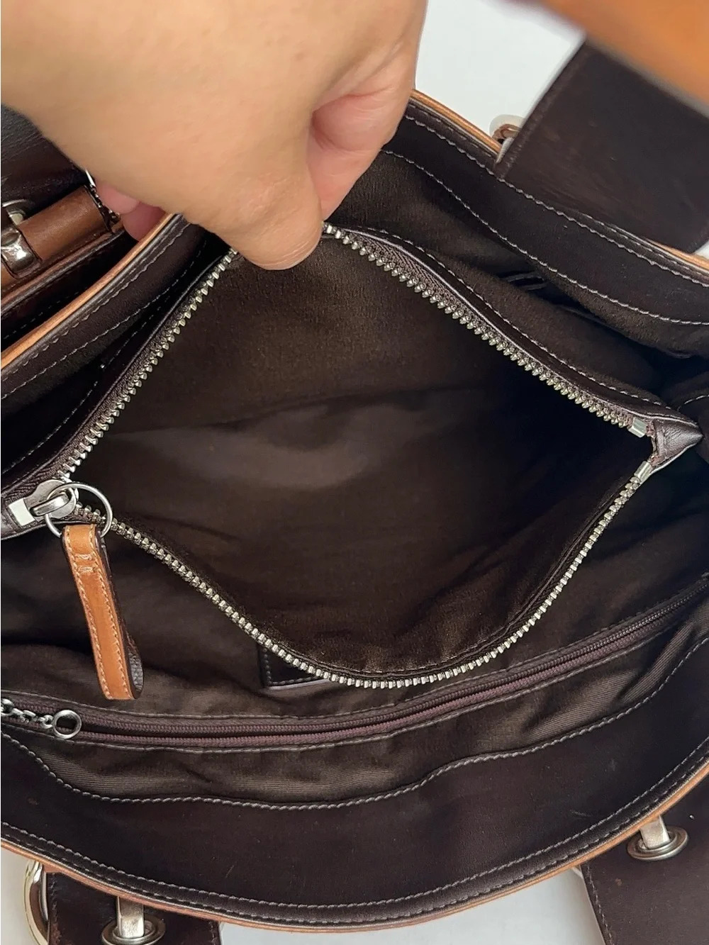 Coach Legacy Leather Tote Bag Tan Cognac Shoulder Handbag F12303
